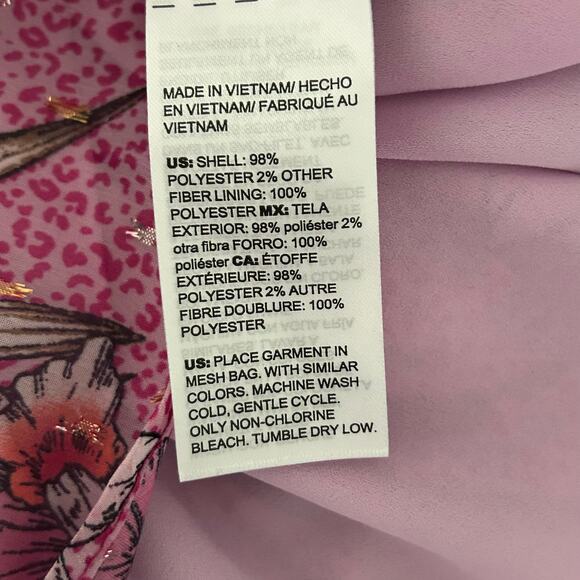 White House Black Market Flutter Sleeve Surplice Sunset Floral Top 00 New - Picture 10 of 10